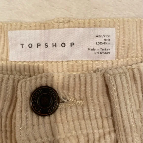 Cream corduroy button pants - Picture 3 of 12